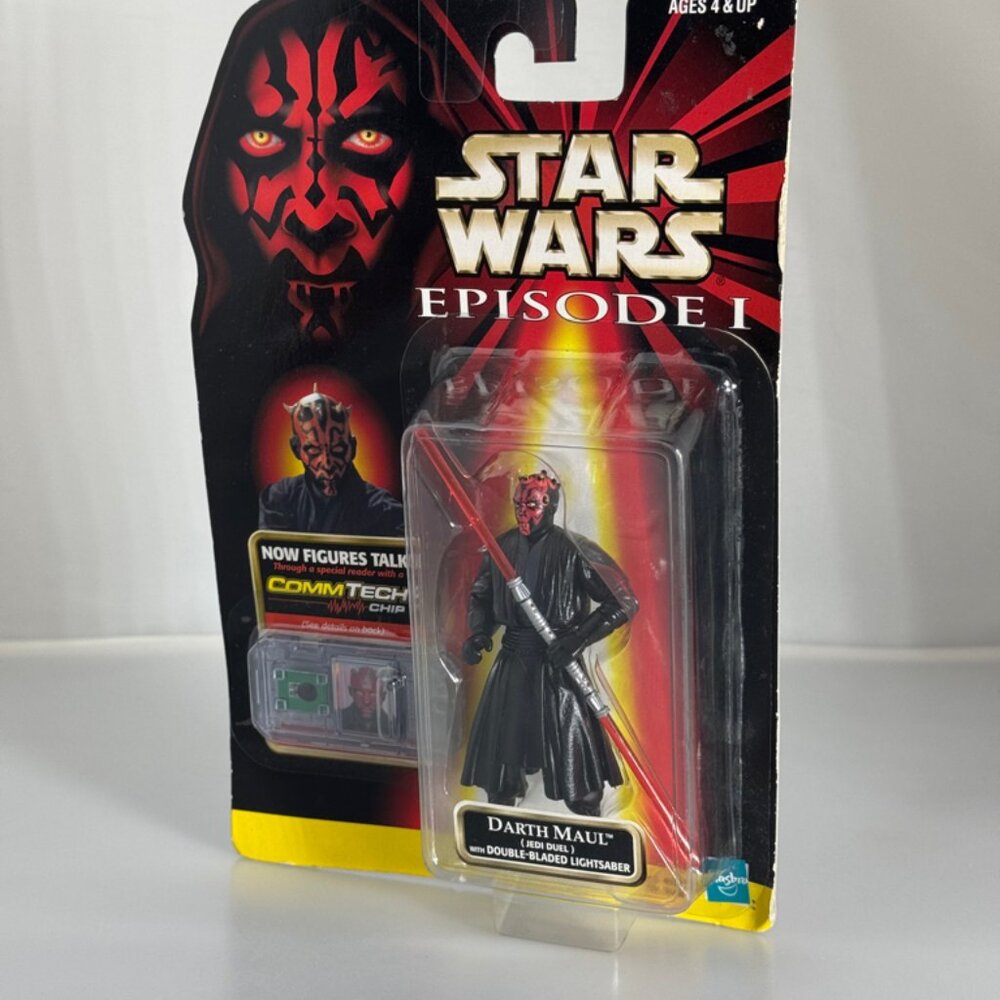 1998 Hasbro Star Wars Darth Maul Dbl Bladed Lightsaber CommTech Action Figure - Picture 3 of 9